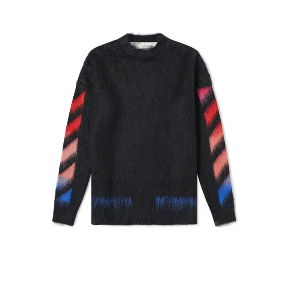 Off-White Brushed Mohair Diag Arrows Logo Knit Sweater - Picture 3 of 8